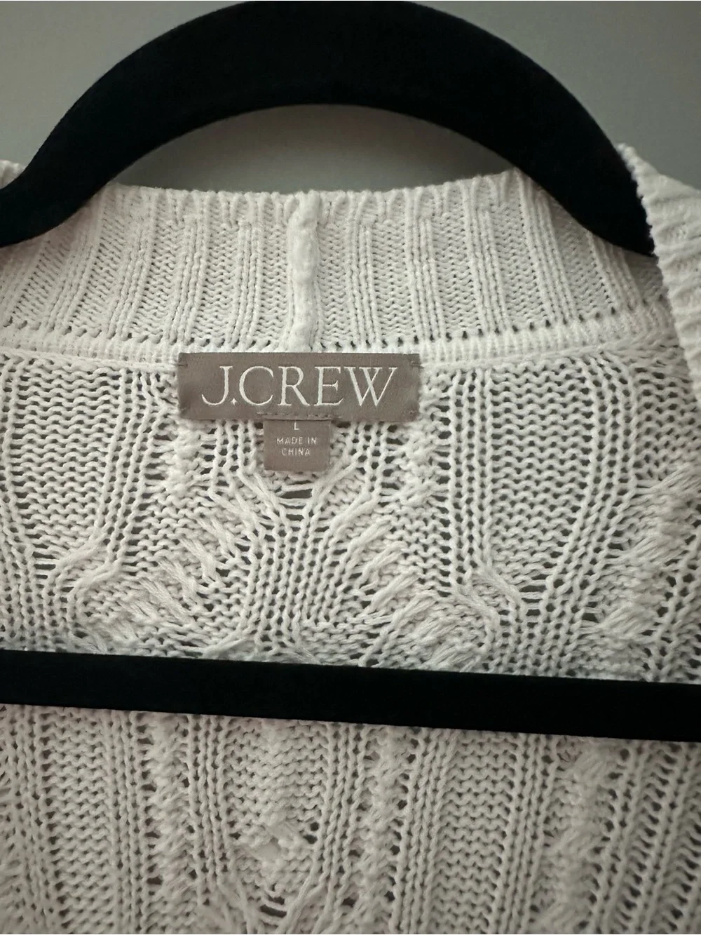 J. Crew Off-White Cable Knit Button-Front Cardigan